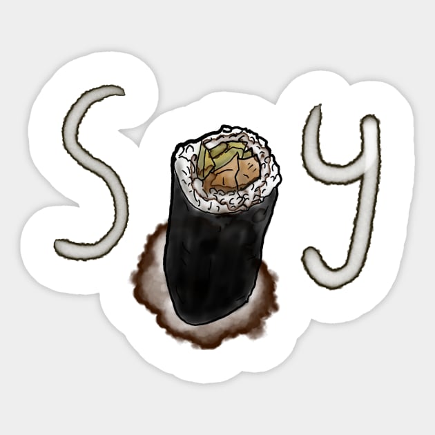 SOY - Sushi Roll - watercolour Sticker by DopamineDumpster